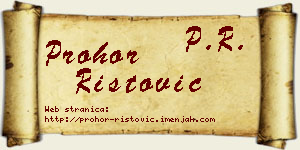 Prohor Ristović vizit kartica